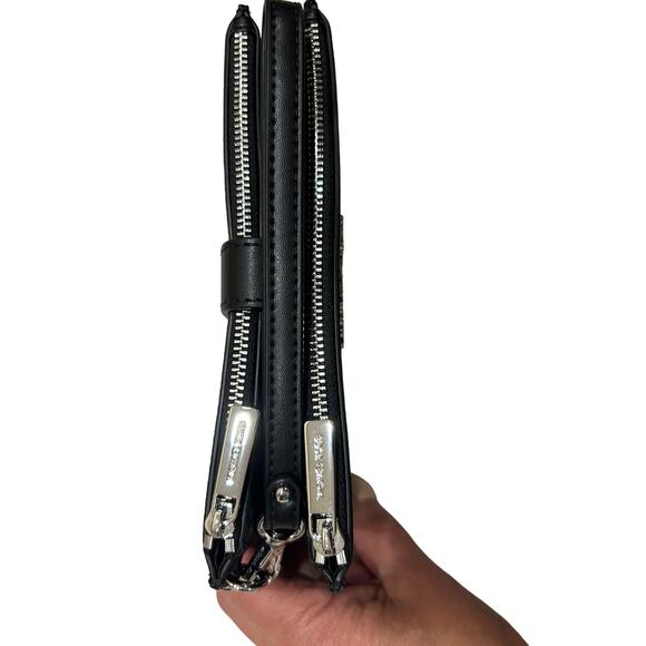 Michael Kors Jet Set large double zip wristlet wallet black - Picture 4 of 8